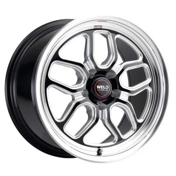 Weld S15270045P40 17 x 10 in. 5 x 112 mm Bolt Pattern 40 mm Offset 7.1 in. Backspacing Racing Laguna Drag Wheel, Gloss Black - 78.1 mm Center Bore