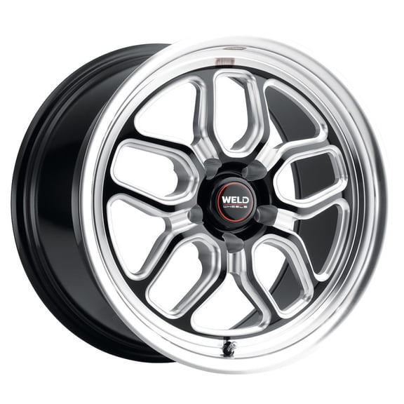 Weld S15270045P40 17 x 10 in. 5 x 112 mm Bolt Pattern 40 mm Offset 7.1 in. Backspacing Racing Laguna Drag Wheel, Gloss Black - 78.1 mm Center Bore