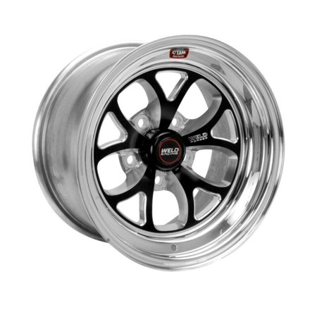 Weld S76 15x5 / 5x4.75 BP / 2.5in. BS Black Wheel (Medium Pad) - Non-Beadlock - 76MB-505B25A