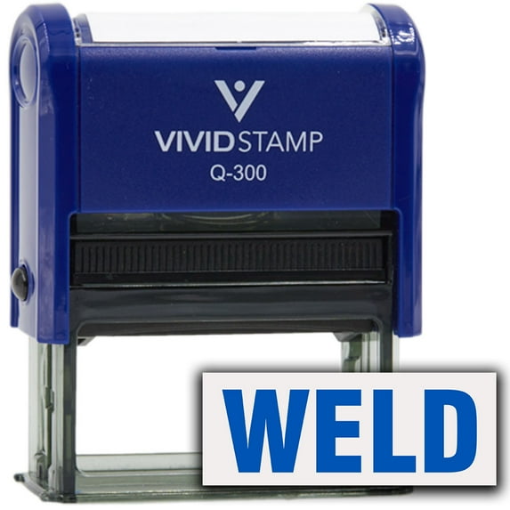 Weld Self-Inking Office Rubber Stamp(Blue Ink) - Q-300