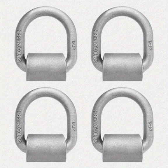 Weld on D Ring Heavy Duty Trailer Truck D Ring 4-Pack Trailer Tie Down Anchor, 1/2" Stake Pocket D Ring, Forged Steel D-Rings with Welding Clip