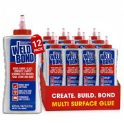 Weldbond Multi-Surface Strong Glue   Fast Drying Glue for Wood, Tile, Ceramic, Pottery, Glass, Metal & More   Heavy Duty Adhesive for Mosaic, Crafts, Wood Working & Repairs   14.2oz 420ml 12 Pack