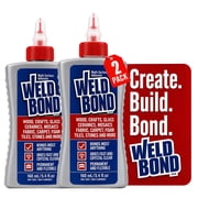Weldbond Multi-Surface Strong Glue   Fast Drying Glue for Wood, Tile, Ceramic, Pottery, Glass, Metal & More   Heavy Duty Adhesive for Mosaic, Crafts, Wood Working & Repairs   5.4oz 160ml, 2 Pack