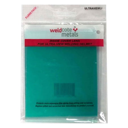 Weldcote ULTRAVIEWLI Inside Cover Lens for Ultra-View Helmet, 5 Pk