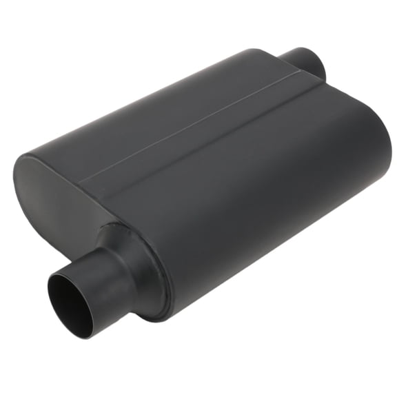 Welded Chamber Muffler, 2.5 Inch, Offset Inlet/Offset Outlet