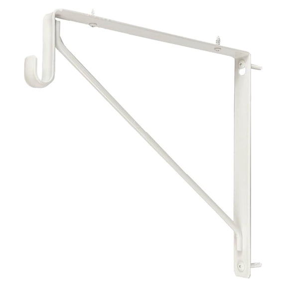 Welded HEAVY DUTY Oval Closet Rod & Shelf Support Bracket | Gloss White | 20 Pack