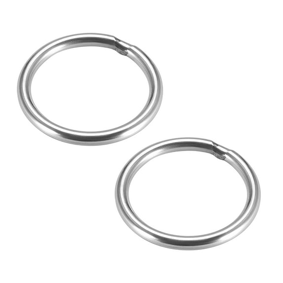 Welded O Ring, 30 x 3mm Strapping Round Rings Stainless Steel 2 pcs