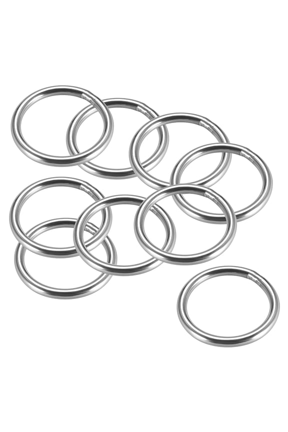 Welded O Ring, 50 x 5mm Strapping Round Rings Stainless Steel 10 pcs
