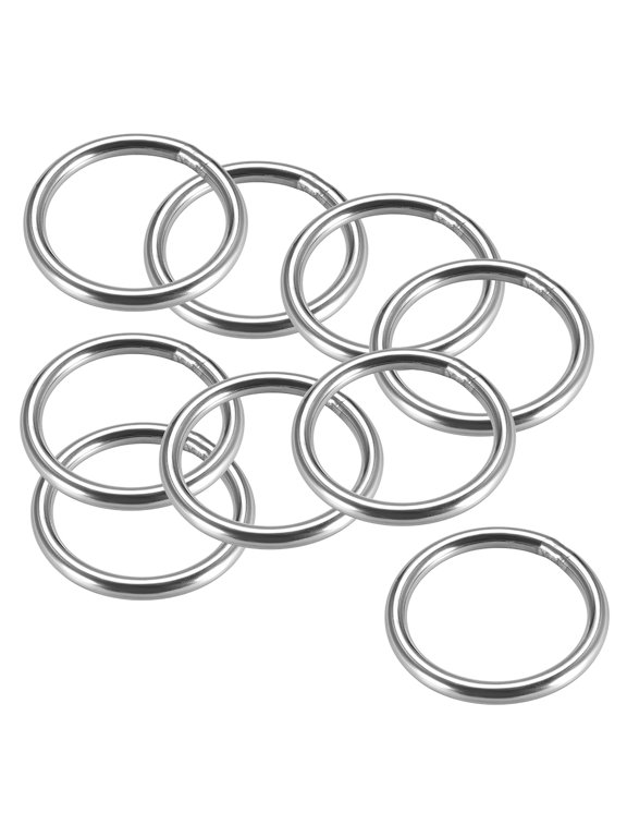 Welded O Ring, 50 x 5mm Strapping Round Rings Stainless Steel 10 pcs
