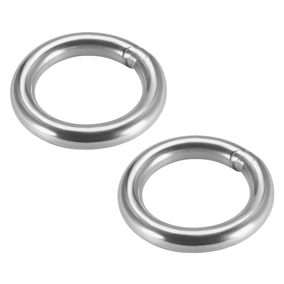 Welded O Ring, 50 x 8mm Strapping Round Rings Stainless Steel 2 pcs