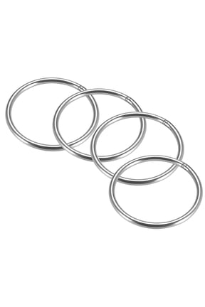 Welded O Ring, 60 x 4mm Strapping Round Rings Stainless Steel 4 pcs