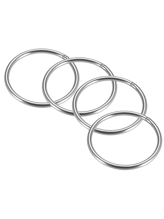 Welded O Ring, 60 x 4mm Strapping Round Rings Stainless Steel 4 pcs