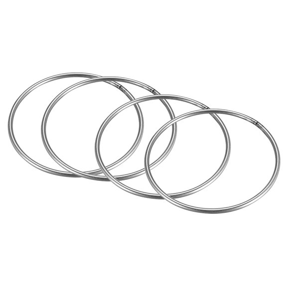 Welded O Ring, 80 x 3mm Strapping Round Rings Stainless Steel 4 pcs