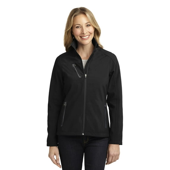 Port Authority Ladies Welded Soft Shell Jacket-2XL (Black)