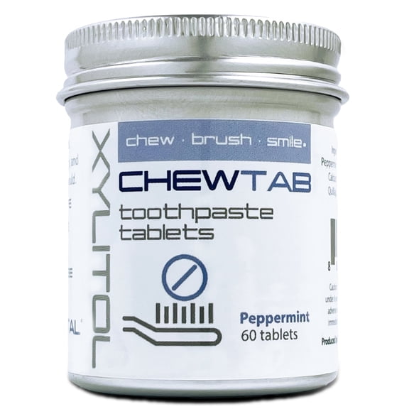 Weldental Chewtab Toothpaste Tablets, Peppermint 60 Count