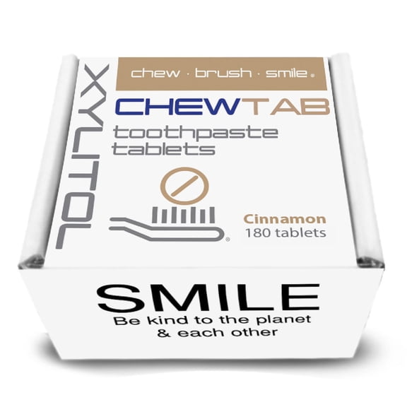 Weldental Chewtab Toothpaste Tablets Refill, Cinnamon 180 Count