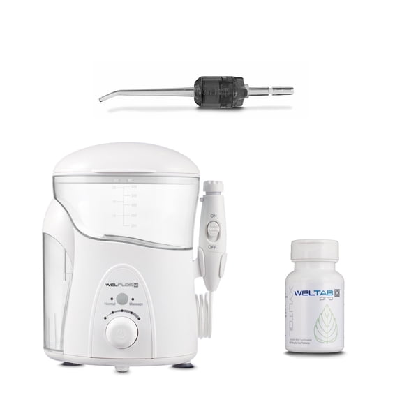 Weldental Welflos M Water Flosser with Weltip Infuser Tip (Black Weltip)