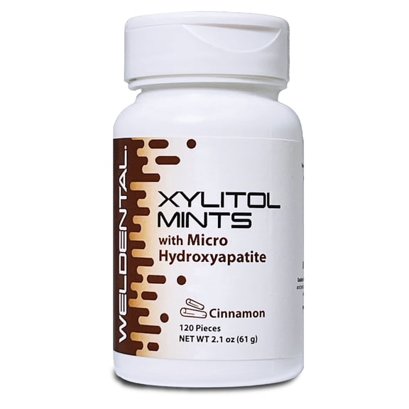 Weldental Xylitol Mints with Micro Hydroxyapatite Cinnamon 120 Count