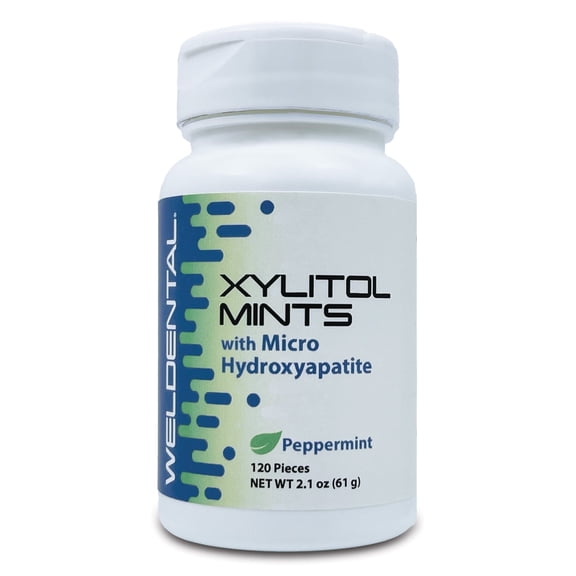 Weldental Xylitol Mints with Micro Hydroxyapatite Peppermint 120 Count