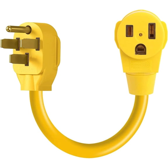 Welder Adapter Cord,NEMA 14-50P Male to 6-50R Female,RV Plug 50 Amp 4 Prong 3 Adapter,50 125/250V Electrical Welding Power Adaptor,Heavy Duty STW 8 AWG,12500 Watt,ETL Listed