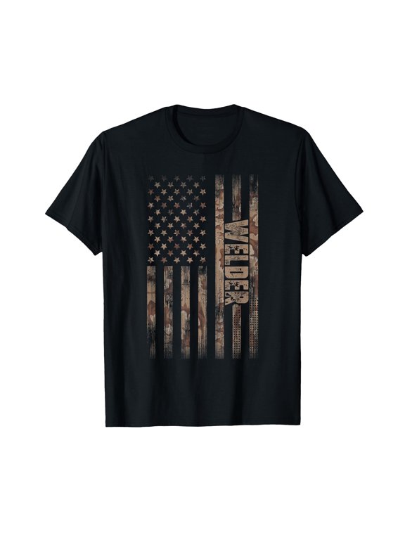 Welder American Flag Gift Welding T-Shirt