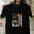 thumbnail image 1 of Welder American Flag Welding Faith Cross Christian Patriotic New Unisex T-Shirt, up to size 5XL, 1 of 3