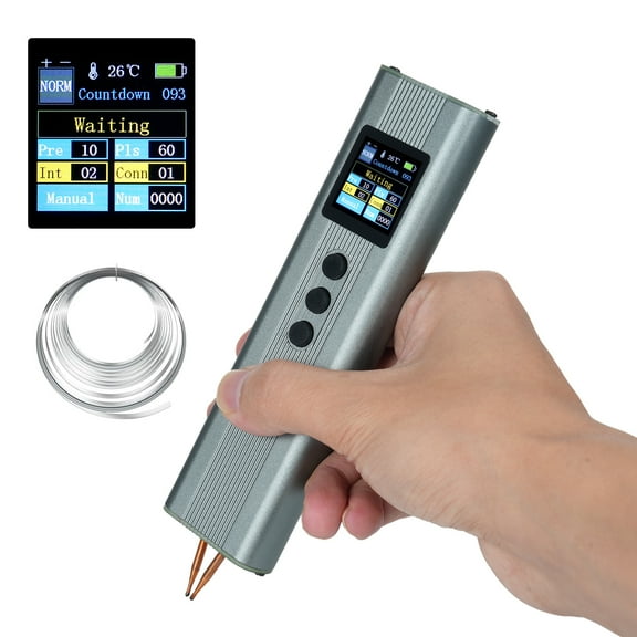 Welder Battery Spot Welder Portable Spot Welder 2200mAh Lithium Battery 1.33-inch TFT Color Screen Display 11 Gear Adjustable Battery Welder Welding Plating Steel Strip