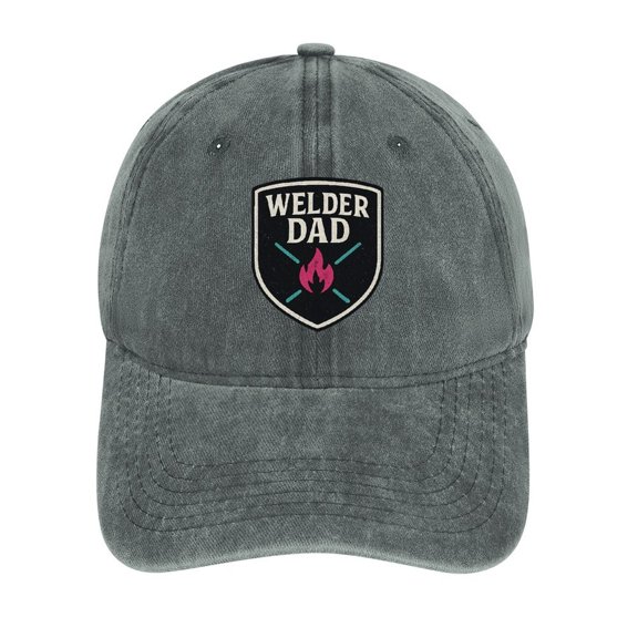 Welder Dad Gray Baseball Cap for Men Women, Adjustable Snapback Hats Cotton Hat