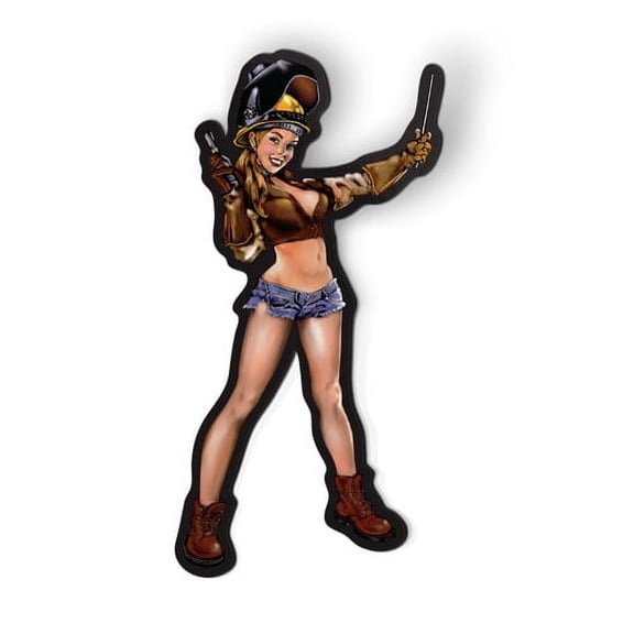 Welder Girl - 5.5" Magnet for Car Locker Refrigerator