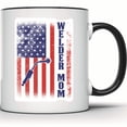 thumbnail image 1 of Welder Mom USA Flag Mug - Patriotic American Welding Gift - Coffee Mug for Proud Welder Moms - Perfect USA Pride Mug - 11 Ounce Black Rim Handle Novelty Coffee Cup - WMUG0918-Black Rim, 1 of 5