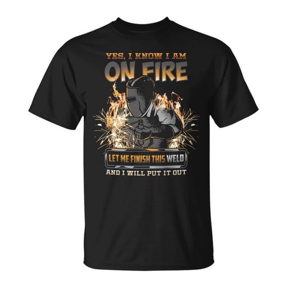 Welder Saying Welding Graphic Cotton Tee for Unisex Adults – Comfortable Workwear T-Shirt for Casual Use, Size M, Color Black