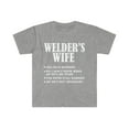 thumbnail image 1 of Welder's Wife Yes He's Working and Not Imaginary Unisex T-shirt S-3XL, 1 of 2