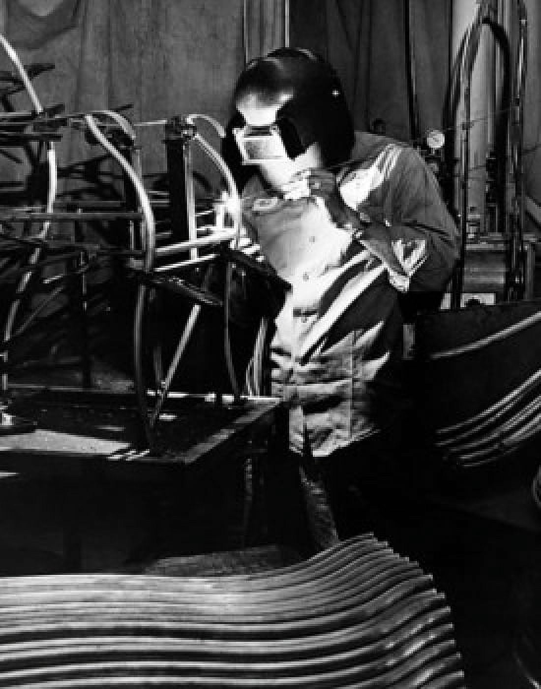 Welder welding in a factory Canvas Art - (18 x 24)