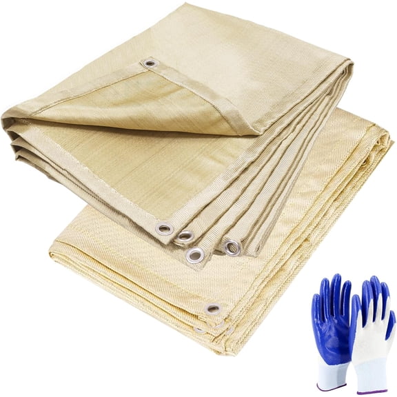 Welding Blanket 6x8 ft - Heavy Duty Fiberglass Heat Resistant Fabric, UP to 1022F Fireproof Retardant Mat, for Camping/Grill/Smoker/Welding, Home Protection High Temp Insulation Blankets (2 Packs)