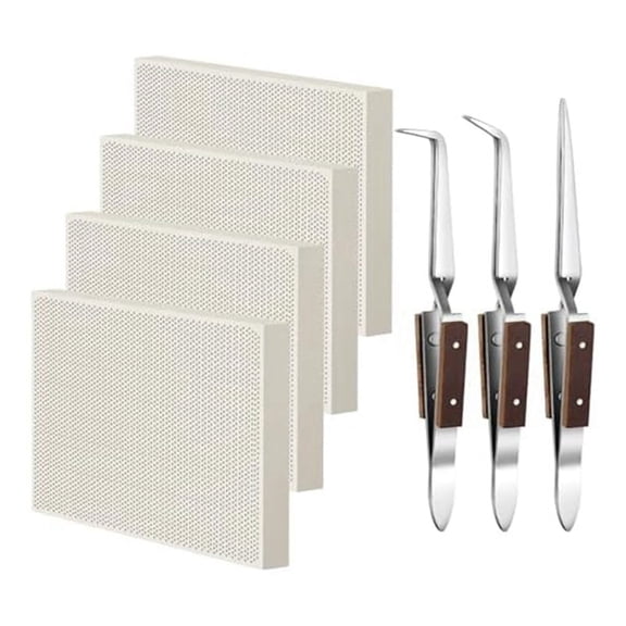 Welding Blocks Honeycomb Jewelry Welding Kit Reverse Lock Tweezers Welding Plate for Making Tools Welding Supplies Parts