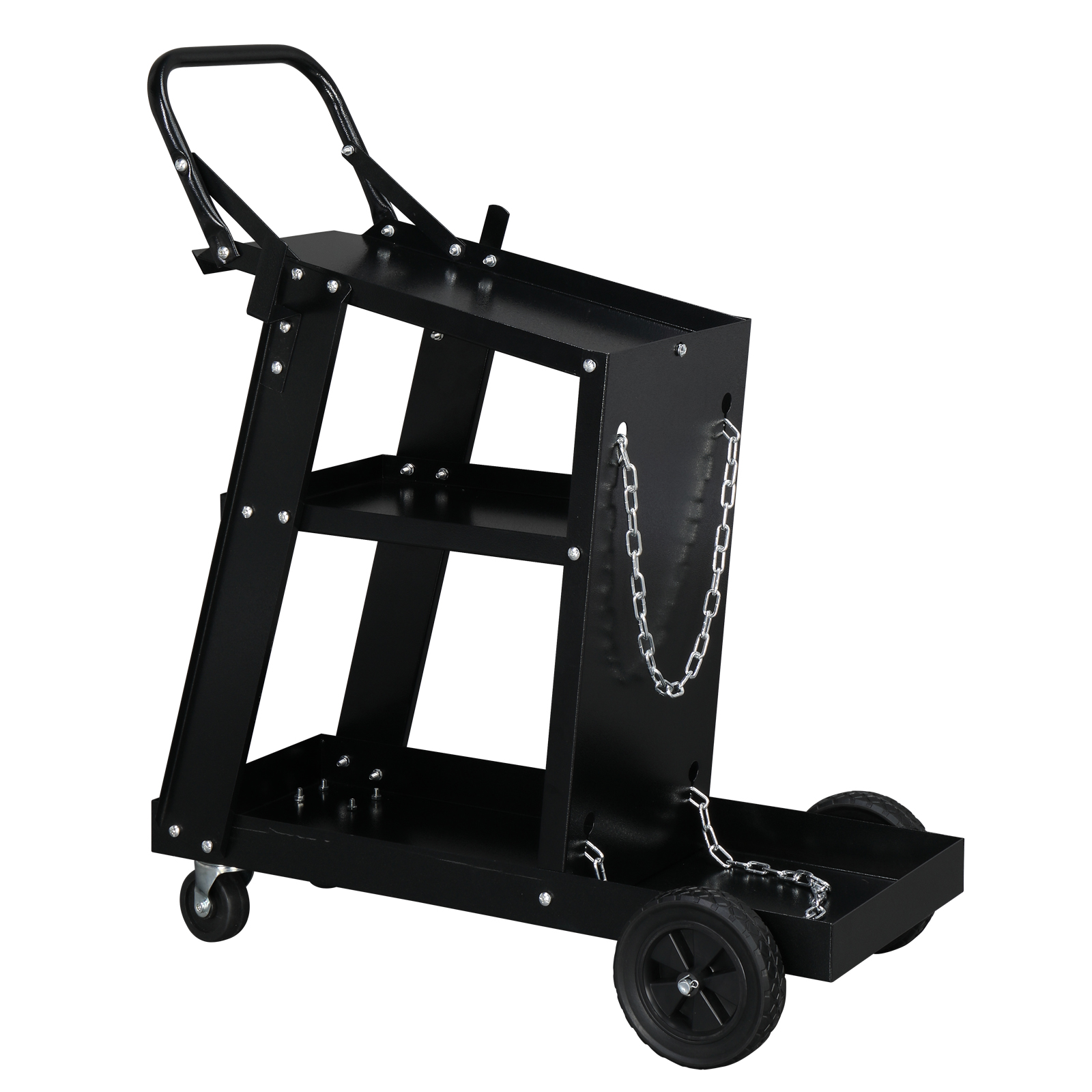Welding Cart, 2Tier Heavy Duty Welder Cart with AntiTheft Lockable