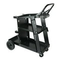 thumbnail image 1 of Welding Cart, 3-Tier Welder Cart Heavy Duty with 400 Lbs Weight Capacity, 360 °   Swivel Wheels, Tank Storage Safety Chains, Rolling MIG Welder Cart for TIG, ARC, MMA, Plasma Cutter Welding Machine, 1 of 7