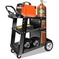 thumbnail image 1 of Welding Cart Heavy Duty Original Design, Welding Carts for MIG/TIG Welder and Plasma Cutter Upgraded, Tilt-Table Large Storage 360° Rolling Welding Trolley, 1 of 7