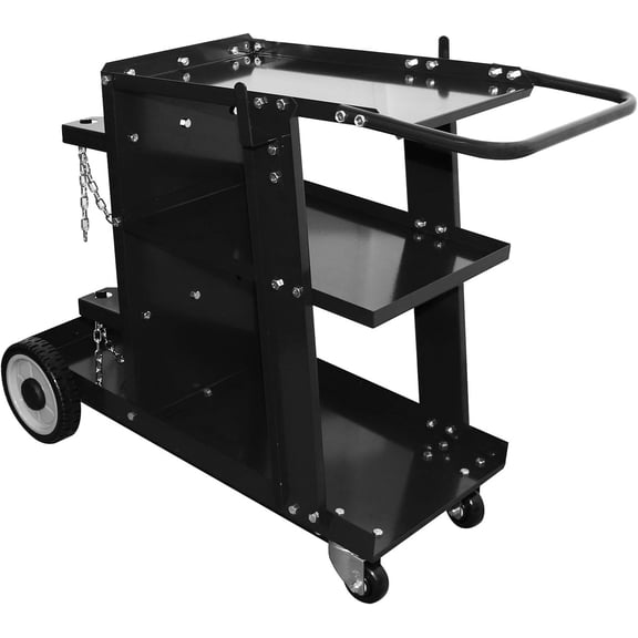 Welding Cart for MIG Welder, TIG Welder and Plasma Cutter, 3-Tier Heavy Duty welder Cart with 400Lbs Static Weight Capacity, 360 Rolling Welding Trolley with Swivel Wheels