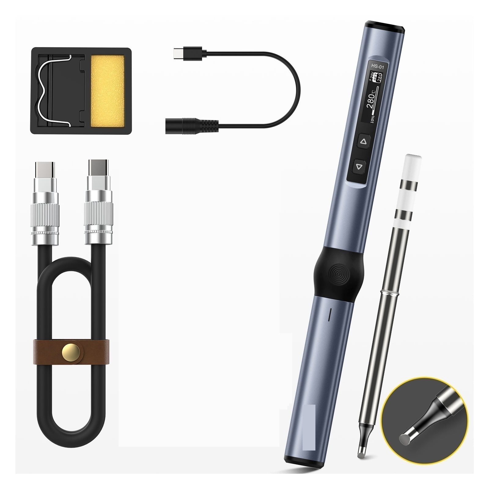 Welding Equipment,Smart Electric Soldering Iron, PD 65W Adjustable Constant Temperature Fast Heat Portable Soldering Iron Station Kit ,Accurate Temperature Control