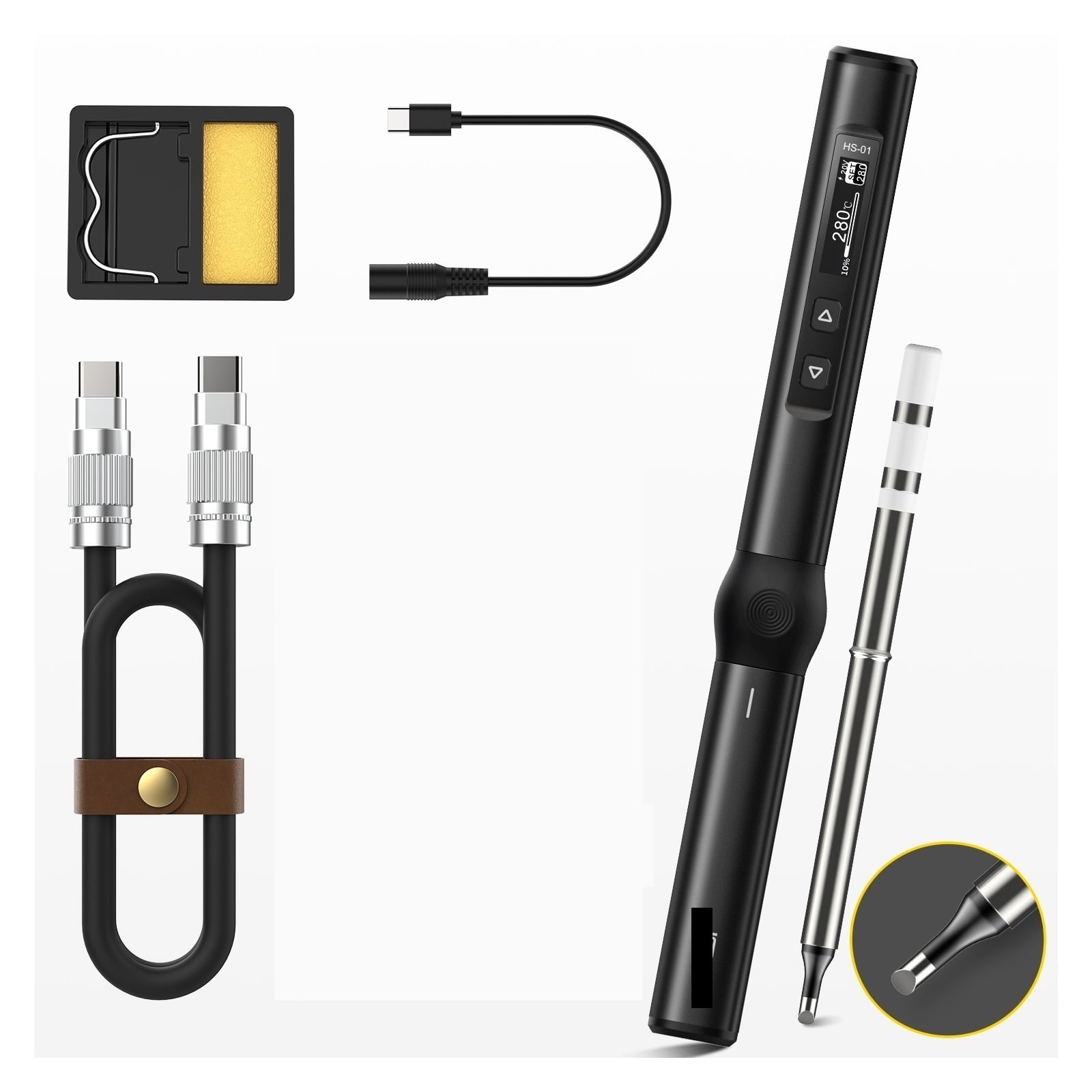 Welding Equipment,Smart Electric Soldering Iron, PD 65W Adjustable Constant Temperature Fast Heat Portable Soldering Iron Station Kit ,Accurate Temperature Control
