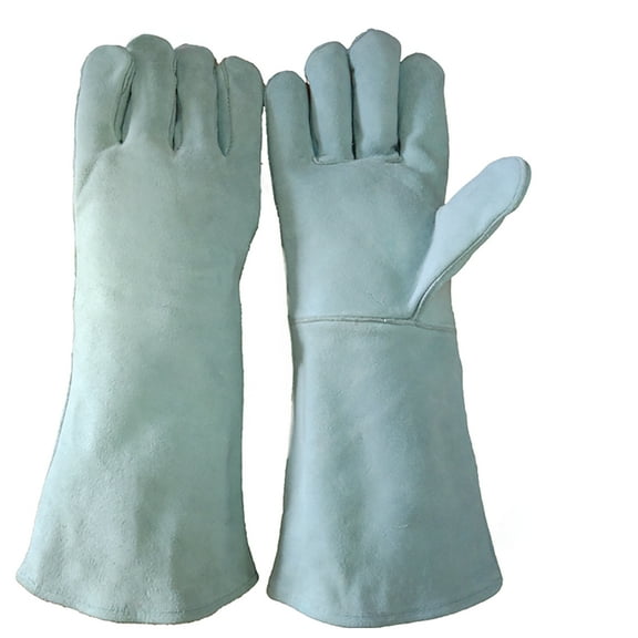 Welding Gloves 16 Inch Split Cow Leather BBQ Cooking White