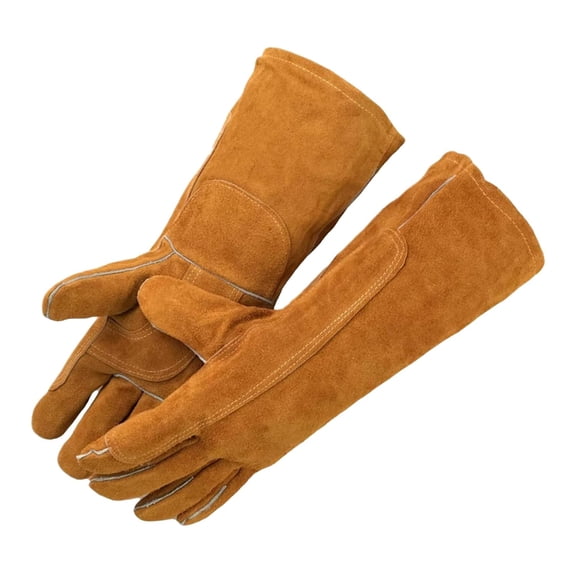 Welding Gloves Fire Heat Resistant 13 IN Fireproof Leather for Welding Fire Pit Wood Stove Campfire Furnace BBQ Baking,Grill Oven Stick Mig Tig Gear Gift for Man