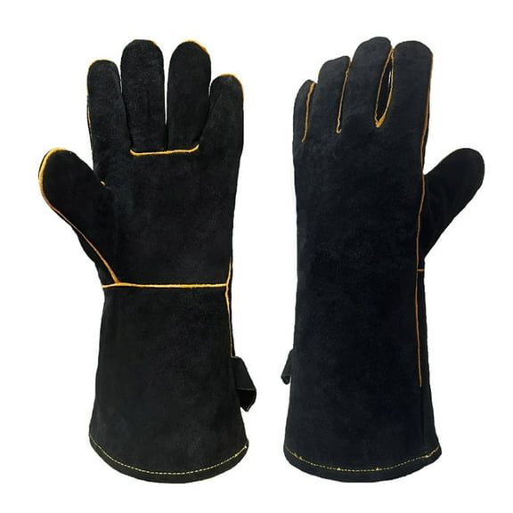 Welding Gloves High Temperature Resistant Cowhide Leather Gloves for Grilling and Security Long Protection Gloves 35CM