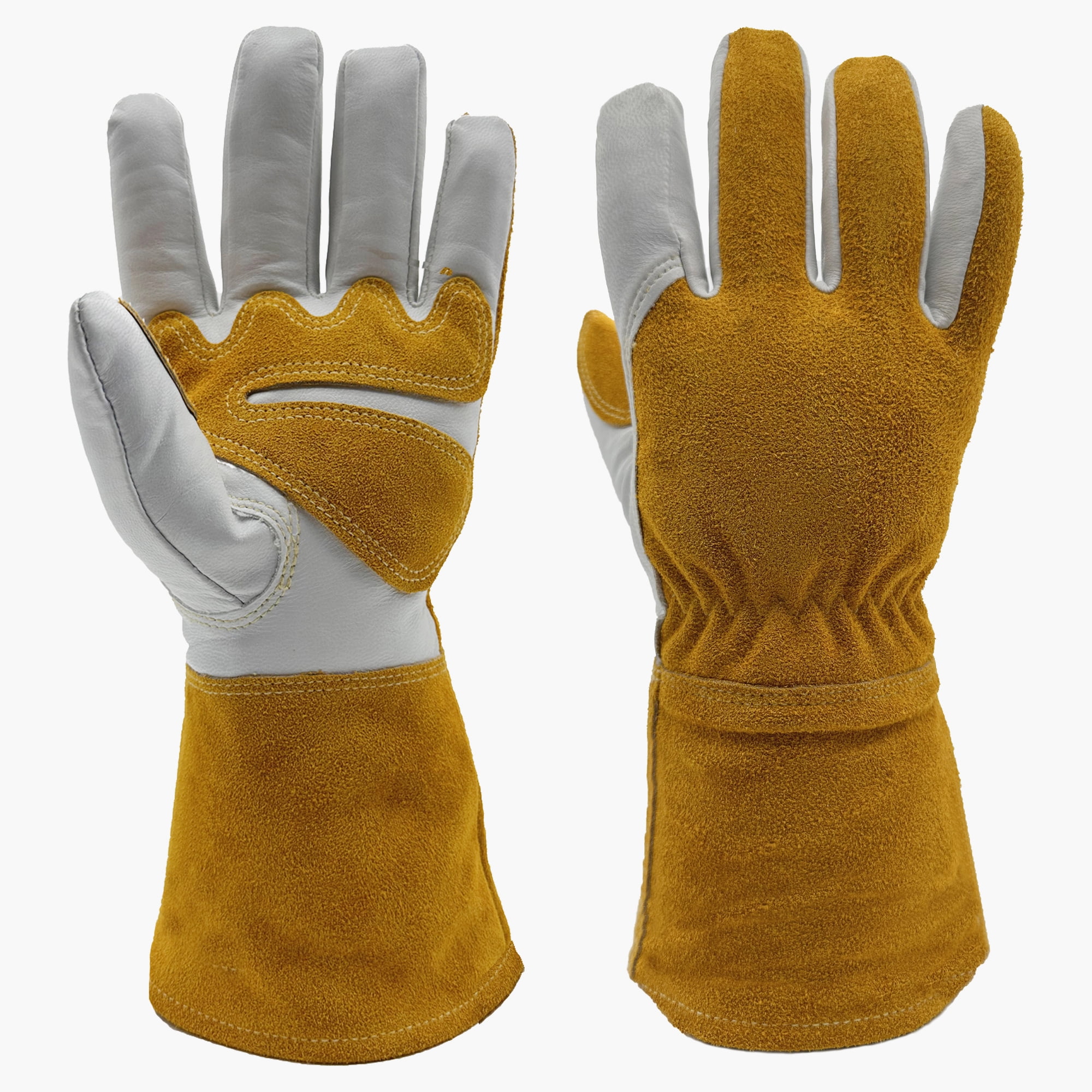 1PairCowhide Welding Gloves Heat Resistant Work Glove Gardening Baking  Stove Pot