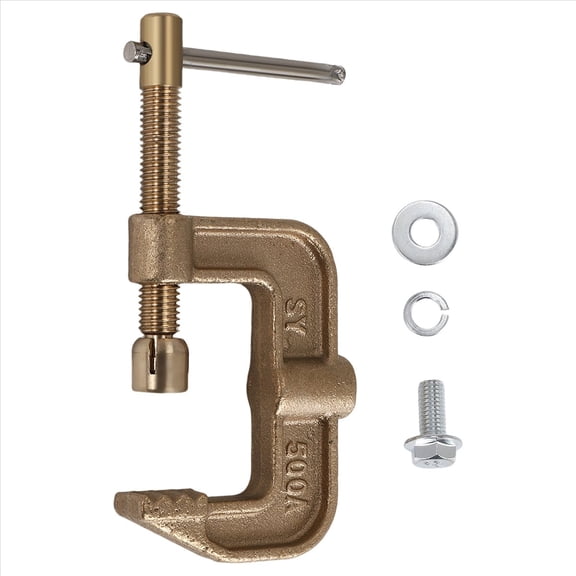 Welding Ground Clamp, 500A Current G-Type Solid Brass 43Mm Jaw Width for Tig Mig Welders