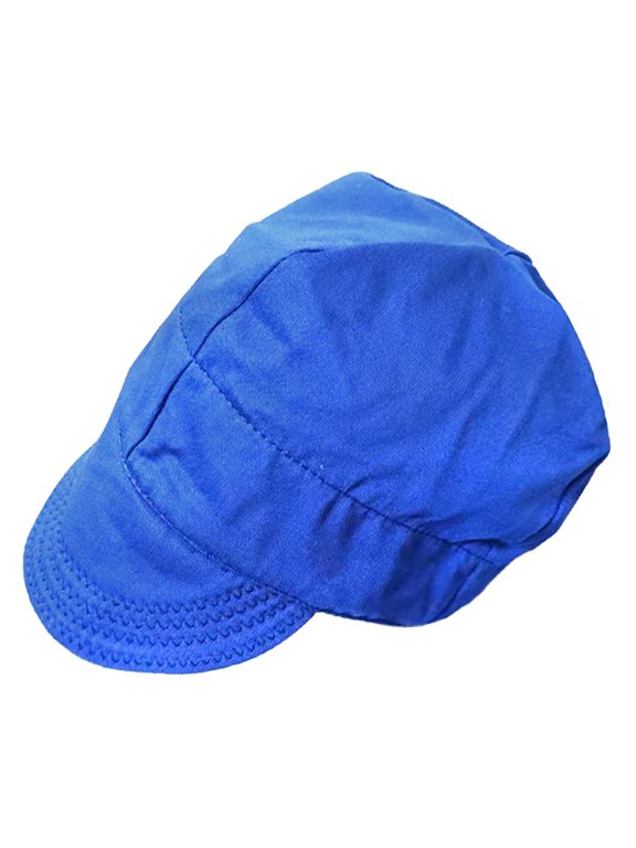 Welding Hat Scalding Hat Sweat Absorption Adjustable Flame Retardant Hoods Work Caps Fire Resistant Welders Cotton Welding Caps Blue Peaked caps