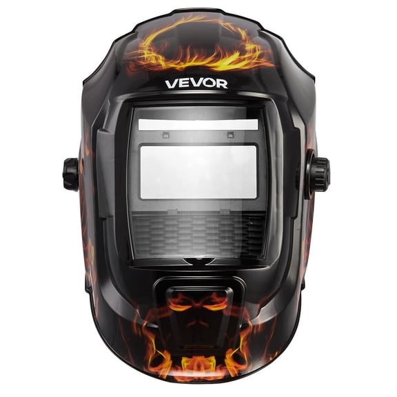 Welding Helmet Auto Darkening, 3.66" x 1.69" True Color Welding Hood, Solar-Powered Welder Mask 2 Arc Sensors, Shade 4/9-13 for TIG MIG ARC Weld Grinding - CRIUS Series (Yellow Flame Pattern)