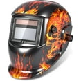 thumbnail image 1 of Welding Helmet Auto Darkening Flaming Skull Design Welding Mask 3.66"X1.69" View Area Welding Hood with Sensors Solar Powered Weld Hood Helmet with Adjustable Shade Range 4&9-13, 1 of 5