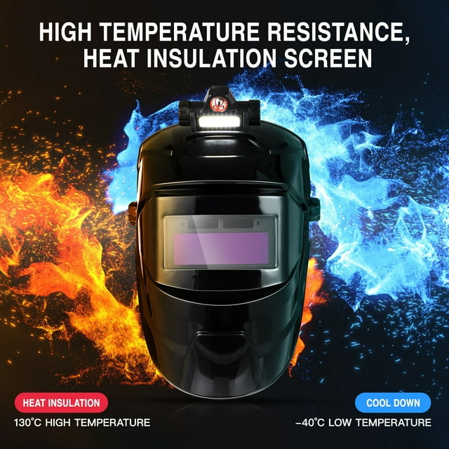 Welding Helmet Auto Darkening, Large Viewing Screen True Color Welding Hood with 4 Arc Sensor